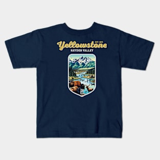 USA - NATIONAL PARK - YELLOWSTONE Hayden Valley - 7 Kids T-Shirt